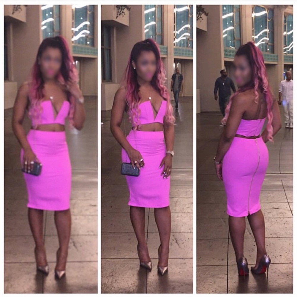 L’atiste by Amy Two piece hot pink set